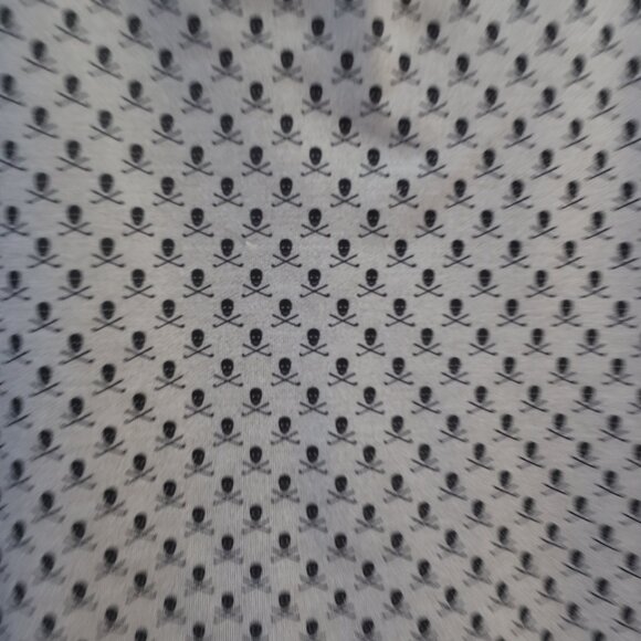 Mens Peter Millar Gray, Black Skulls Print 3/4 Zip Long Sleeve Shirt XL - Picture 3 of 7